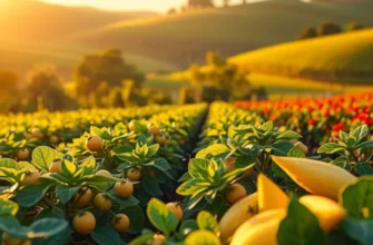 A vibrant field demonstrating the abundance of organic fruits and vegetables.
