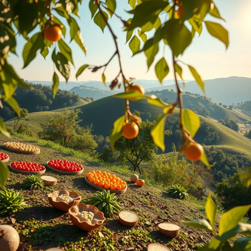 A tranquil sunlit field showcasing the abundance of organic produce.