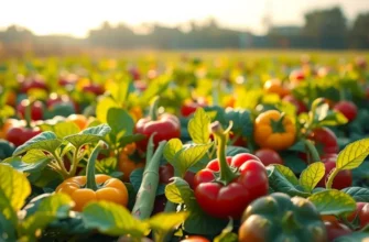 A scenic field filled with vibrant organic produce under gentle sunlight, illustrating the joy of healthy eating.