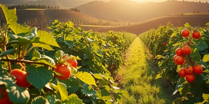 A picturesque landscape illustrating the abundant organic harvest essential for global cooking.