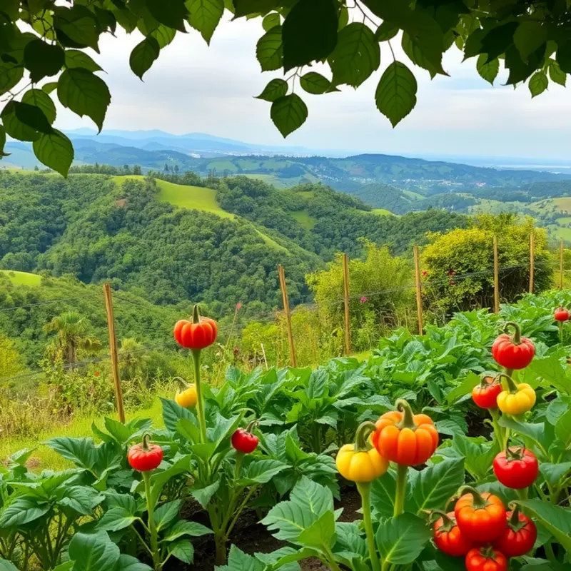 A vibrant field showcasing fresh organic ingredients for making sauces.