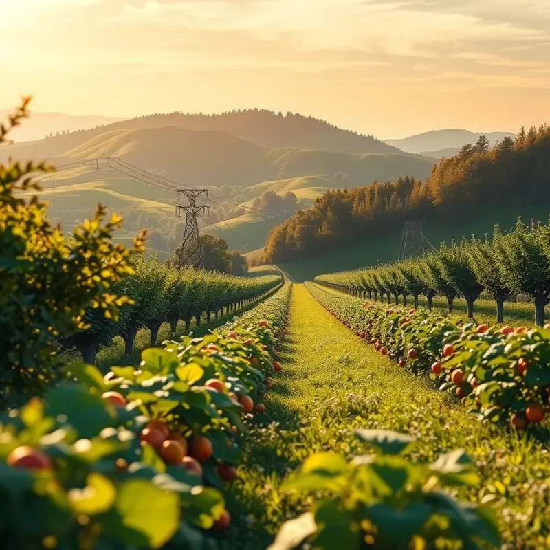 A vibrant orchard filled with organic fruits and vegetables, symbolizing natural health.