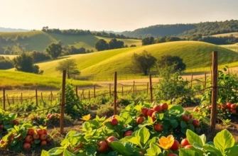 A beautiful organic landscape depicting the harmony of nature and healthy food.