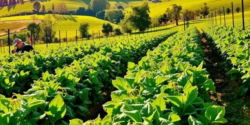 Orchard filled with bright vegetables and fruits, representing abundance in healthy eating.