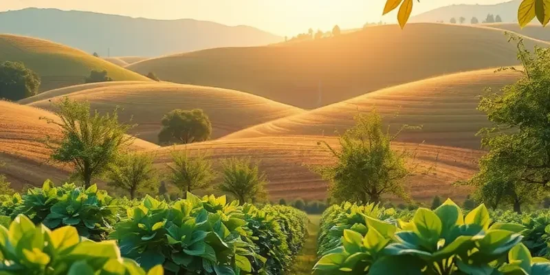 A vibrant field filled with fresh organic produce, illustrating the essence of healthy eating.