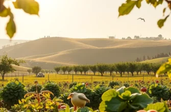 A stunning landscape featuring vibrant ingredients growing naturally in sunlight.