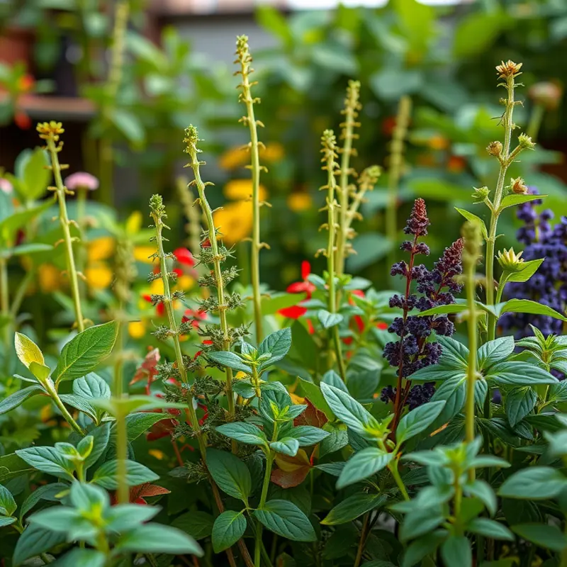 A lush farm field showcasing fresh vegetables and herbs essential for cooking.