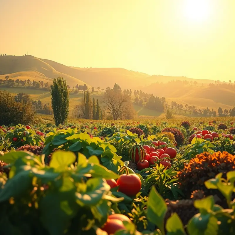 A vibrant field showcasing organic produce, reflecting the essence of nourishment.