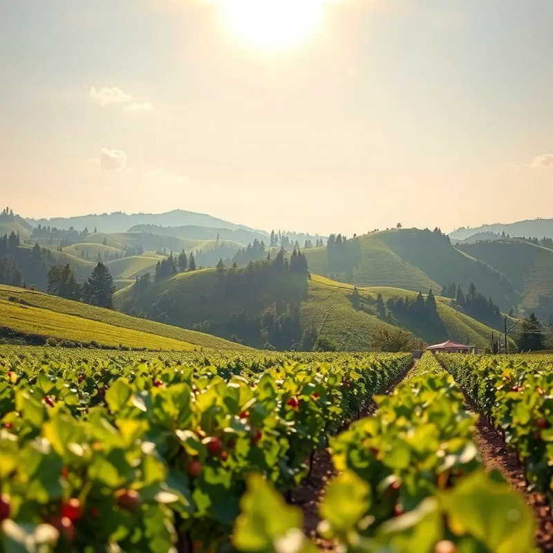 A beautiful landscape showcasing the harmony of nature and healthy produce.