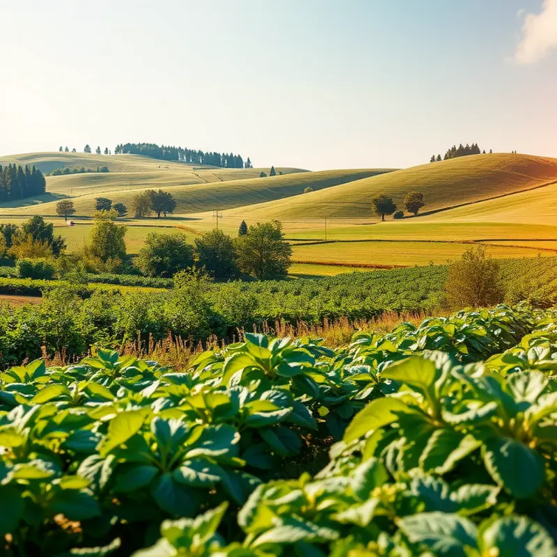 A vibrant landscape showcasing the freshness of organic produce.