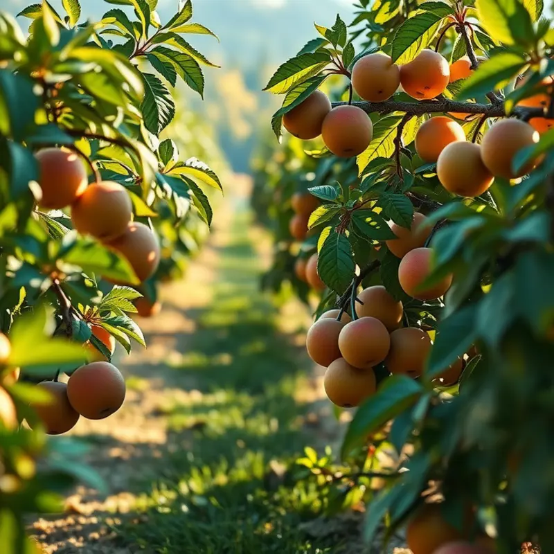 A vibrant sunlit field of organic produce, showcasing the freshness of nature.