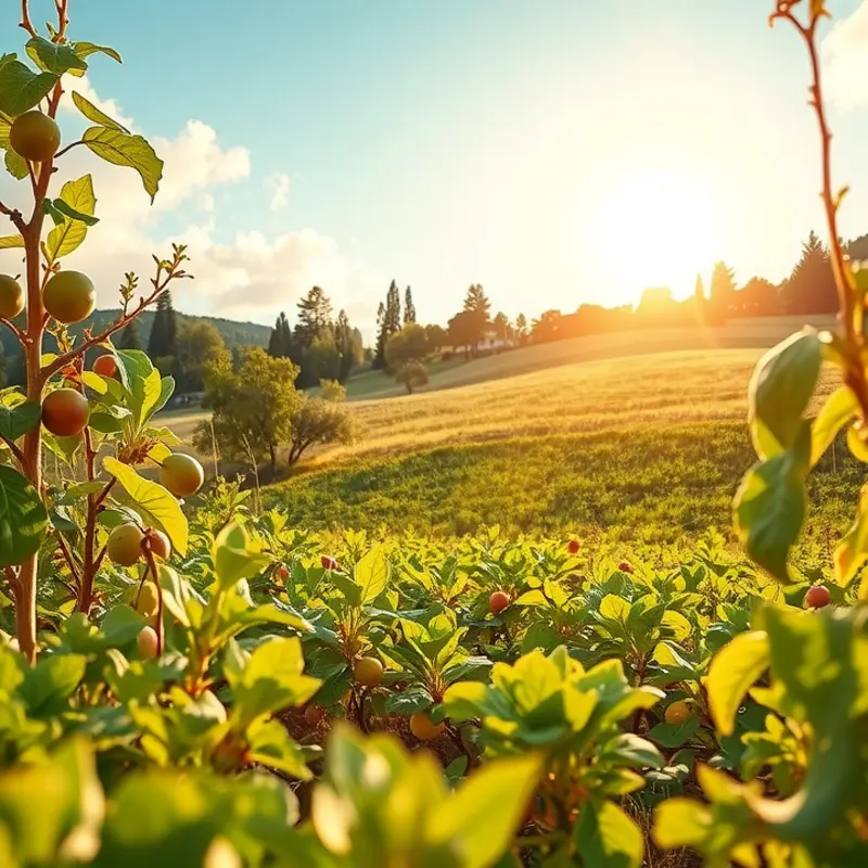 A vibrant and organic landscape showcasing nature’s abundance.