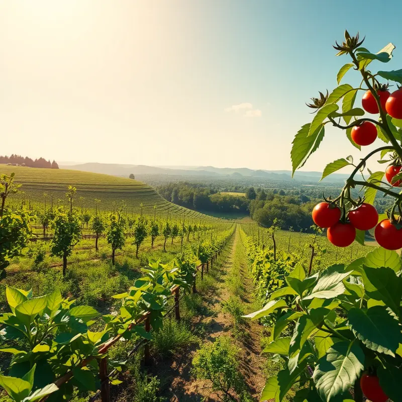 A serene landscape highlighting the abundance of nature, promoting healthy food choices.