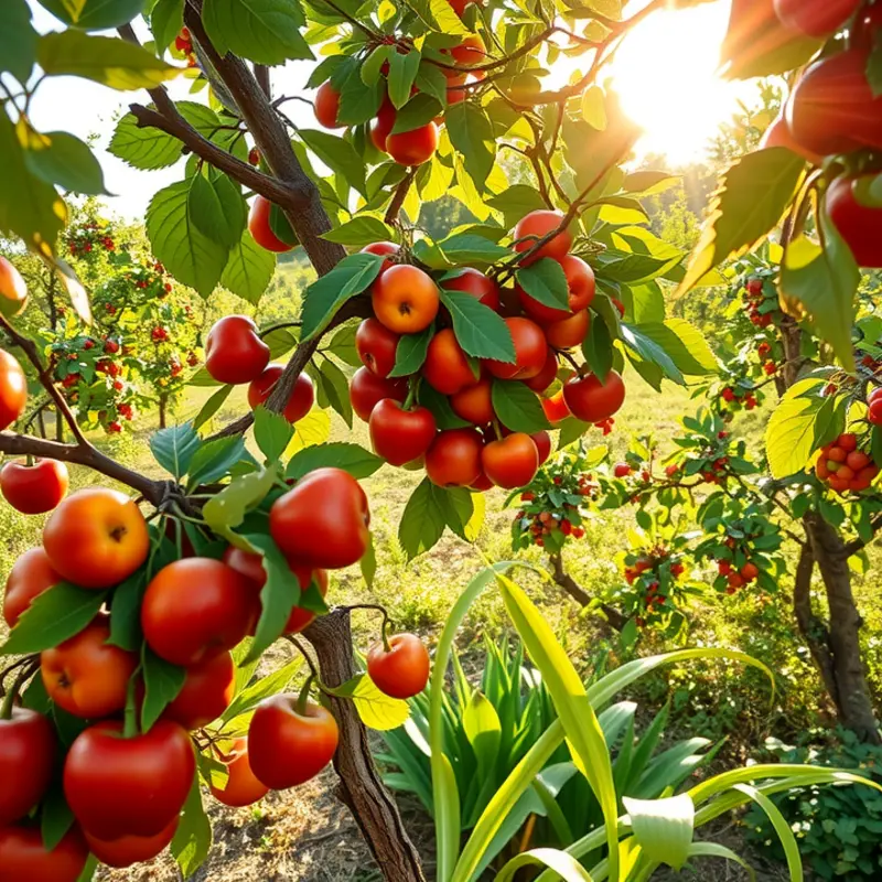 Lush greenery representing ancient Roman agricultural abundance.