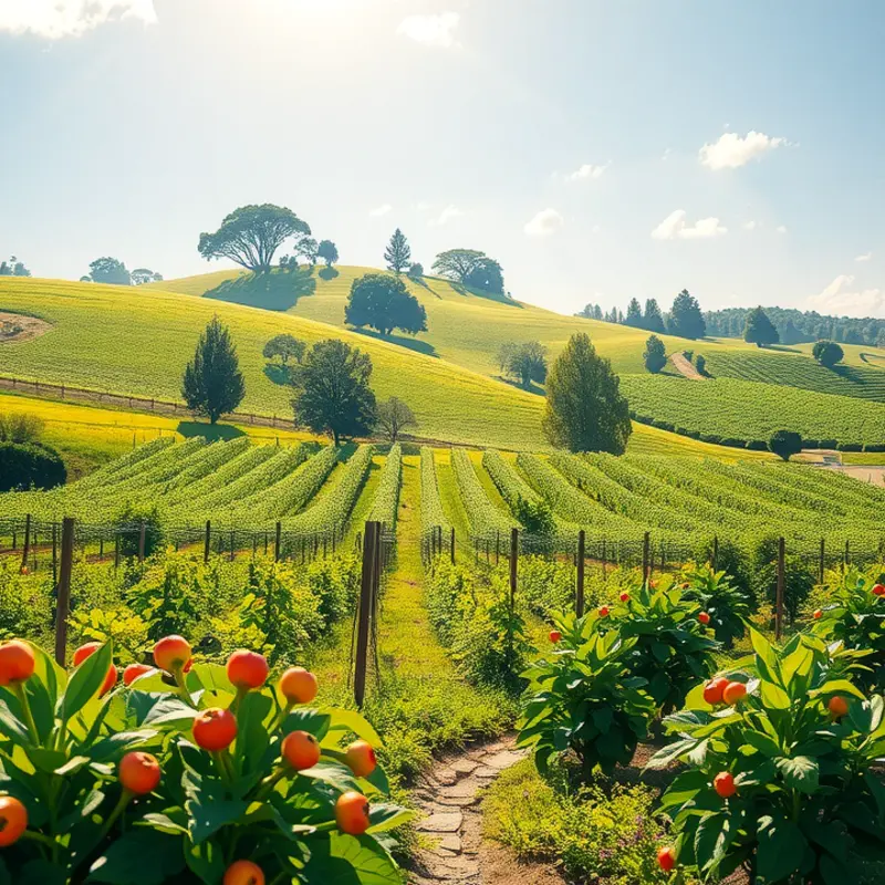 Vibrant olive groves basking in the Mediterranean sun.