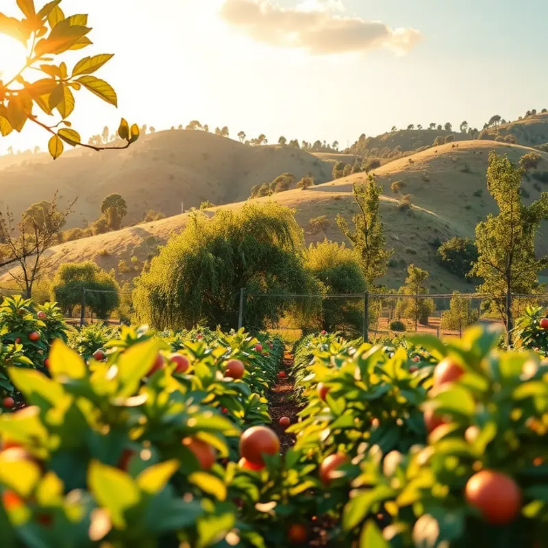 A tranquil sunlit field highlighting the beauty of organic produce.