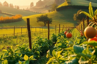 A picturesque sunlit field showcasing an array of vegetables and fruits, embodying the connection between nature and nourishment.
