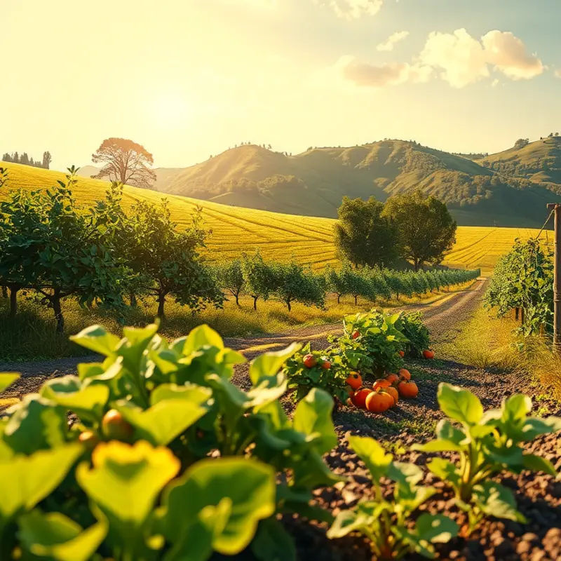 Vibrant kiwi fruits among lush green orchards.