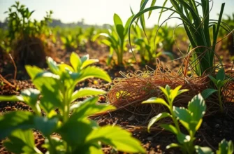 A picturesque field filled with fresh vegetables and herbs, perfect for grilling and marinades.