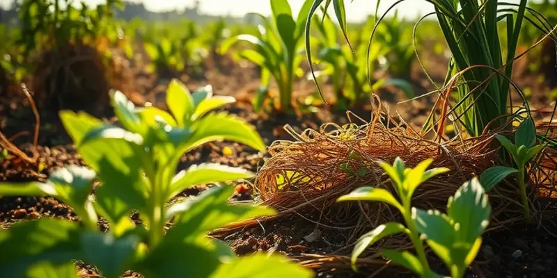 A picturesque field filled with fresh vegetables and herbs, perfect for grilling and marinades.