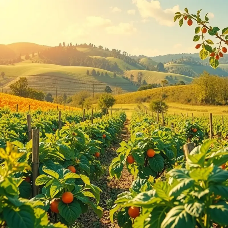 A vibrant and organic landscape showcasing nature’s abundance.