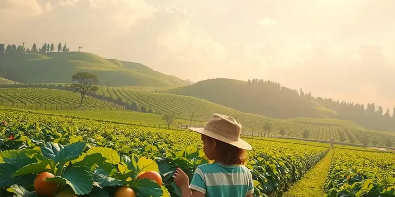A vibrant field full of organic produce, emphasizing healthy nutrition.