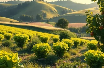 A picturesque landscape demonstrating the vibrant growth of vegetables in a natural setting.
