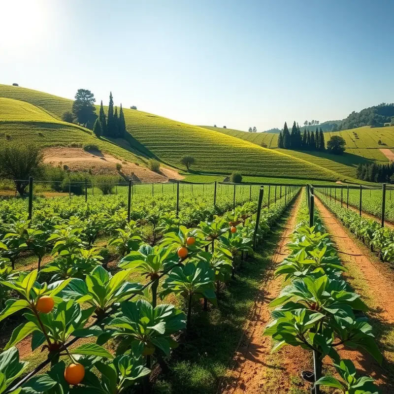 A serene landscape highlighting the abundance of nature, promoting healthy food choices.