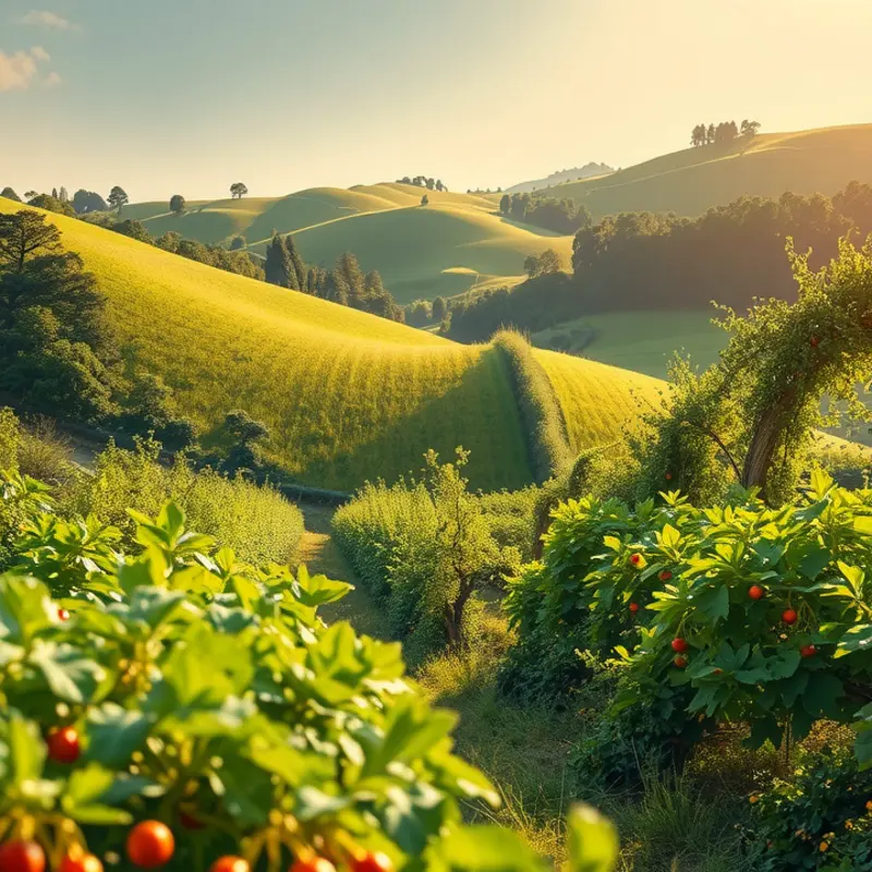 A vibrant field filled with fresh organic produce.