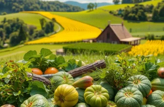 A beautiful field with fruits and vegetables, symbolizing healthy food storage practices.