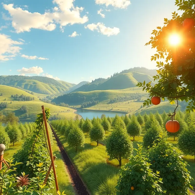 Lush fields showcasing the abundance of organic produce.