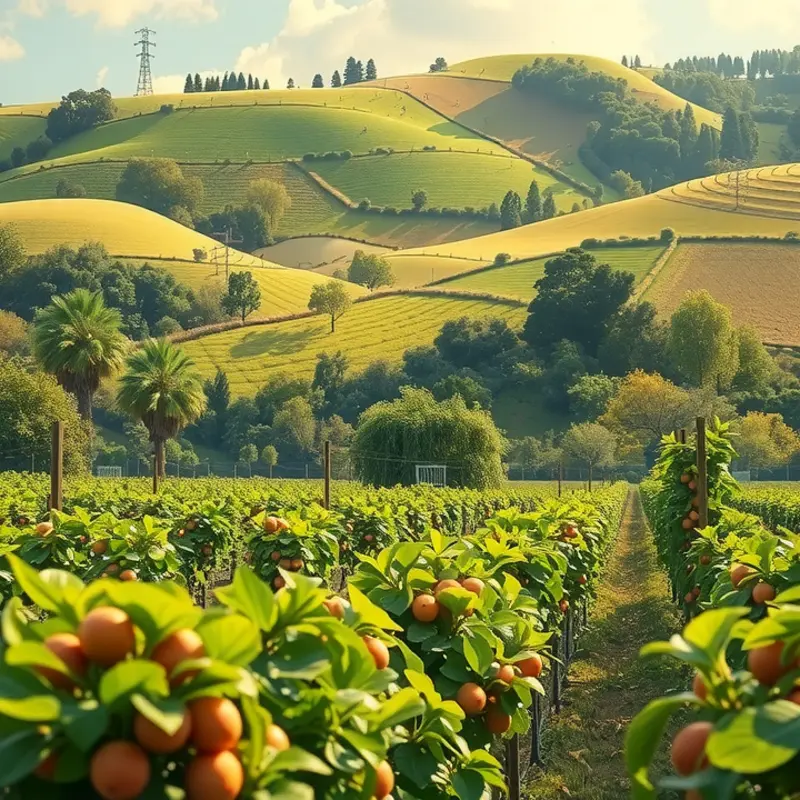 A sunlit orchard showcasing the beauty of natural produce.