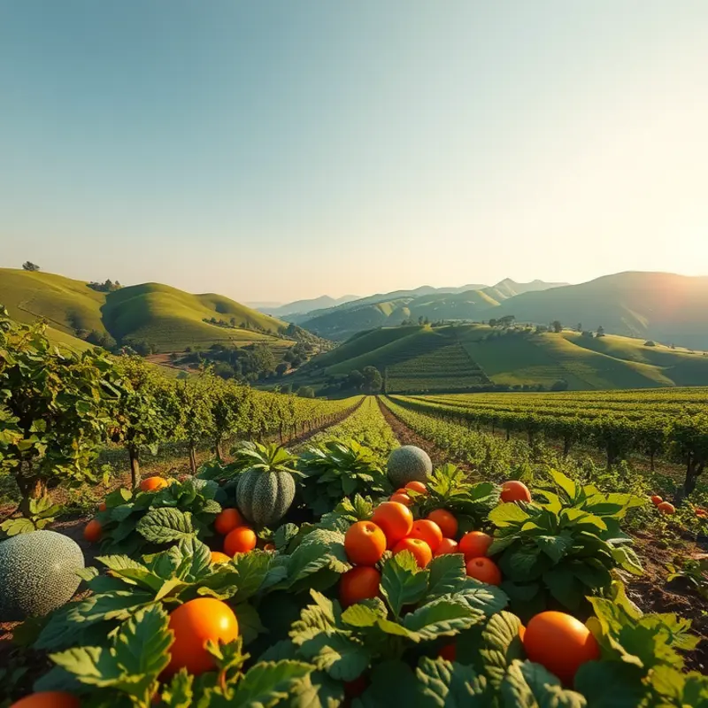 A field showcasing the natural abundance of fresh produce.