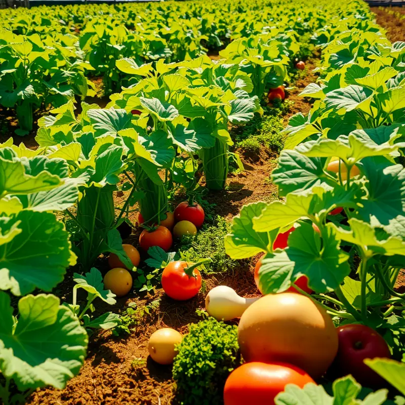 A vibrant field showcasing fresh organic ingredients for making sauces.