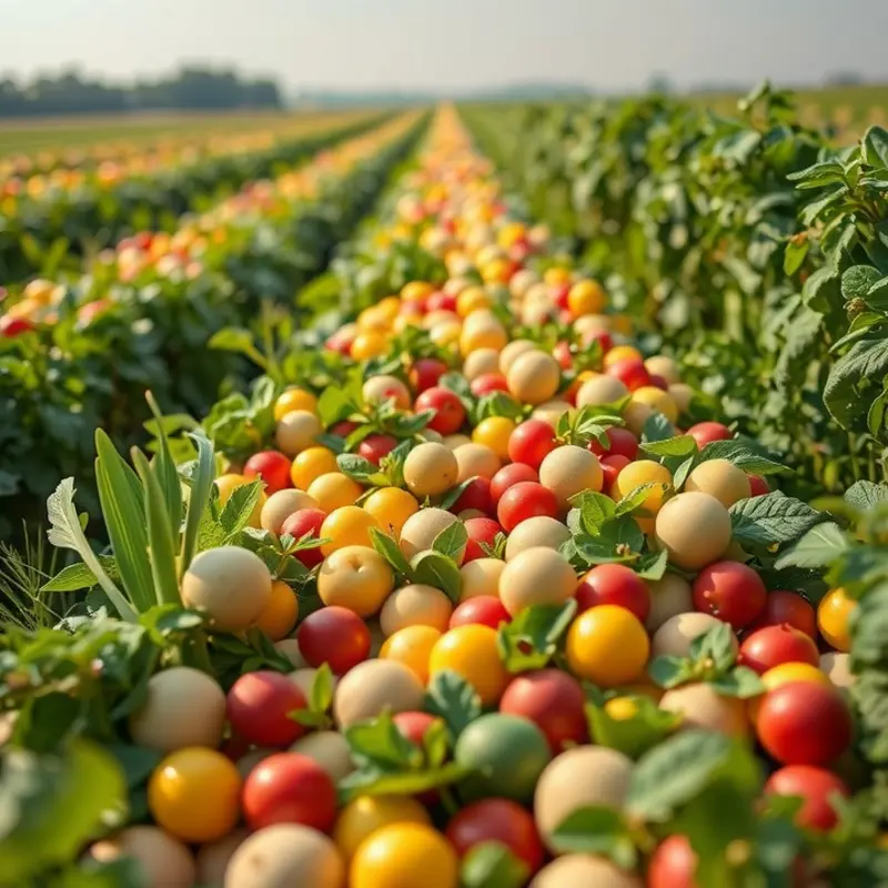 A lush orchard showcasing vibrant organic produce.