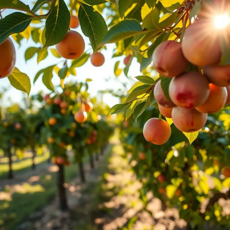 A sunlit field filled with vibrant, fresh vegetables and fruits.
