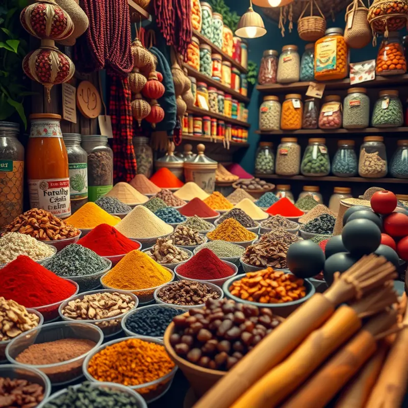 Lush spice fields bursting with color and life.