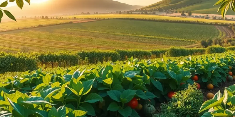 A vibrant and abundant field filled with healthy produce.