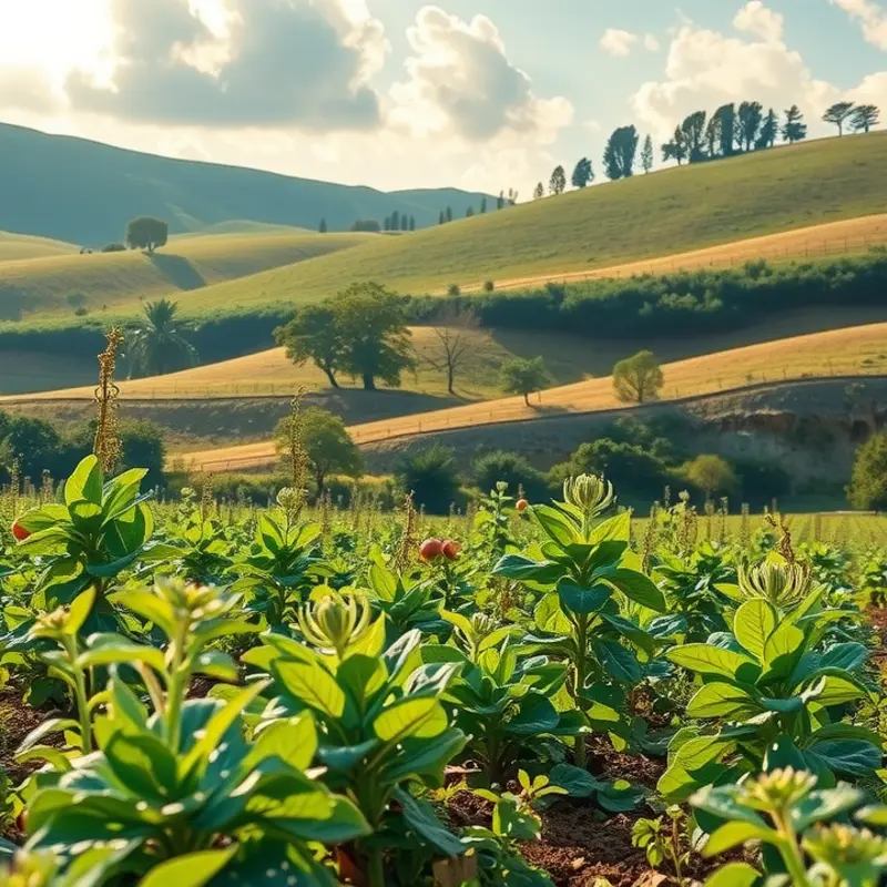 A vibrant sunlit field representing the natural abundance of healthy foods.