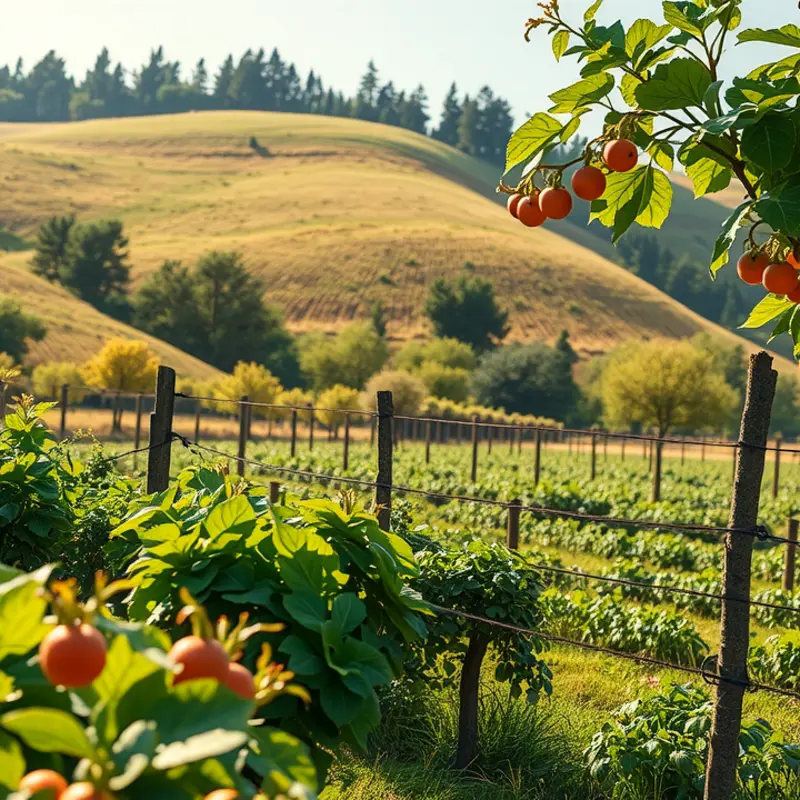 A vibrant sunlit field showcasing the beauty of fresh, organic ingredients.