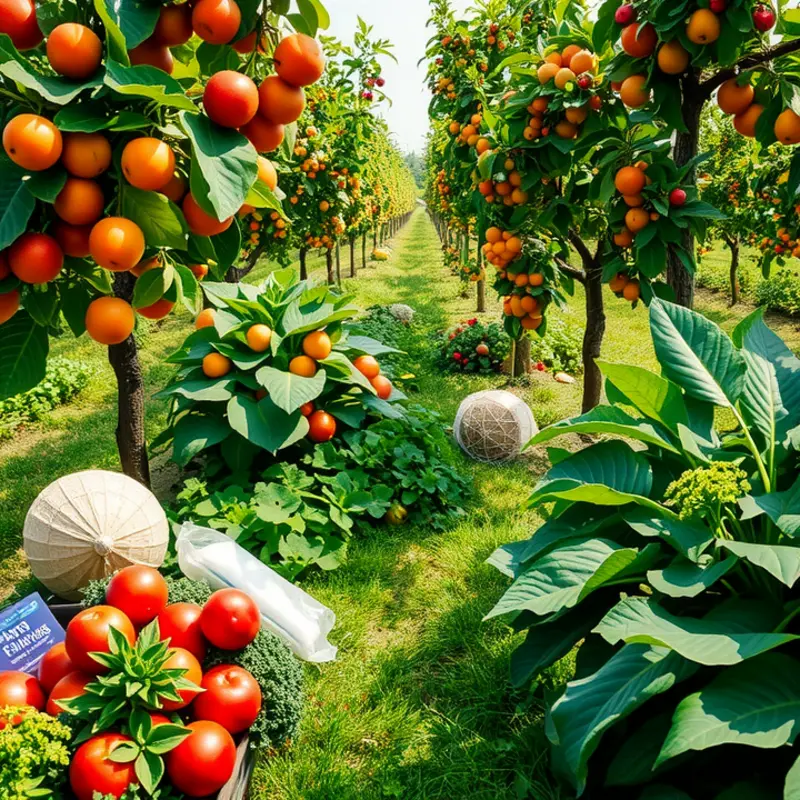 A vibrant orchard emphasizing the freshness of organic produce.
