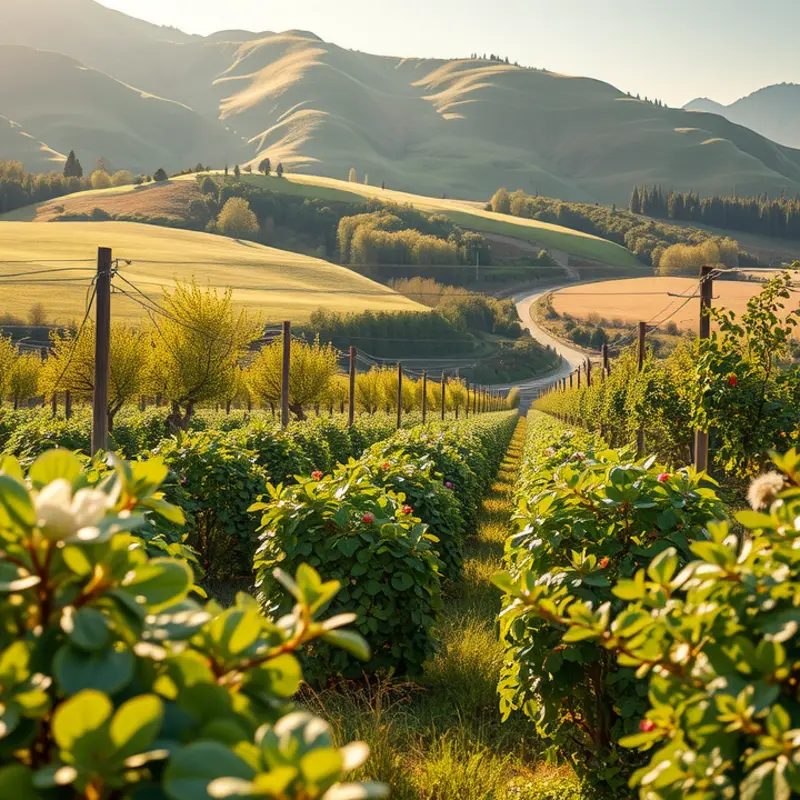 A vibrant orchard showcasing fresh, organic produce.