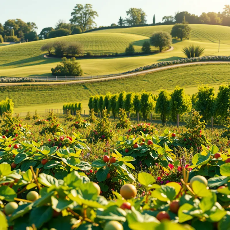 A vibrant orchard filled with fresh vegetables, illustrating the beauty of natural produce.