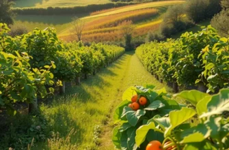 A lush field of sweet potato plants growing naturally, emphasizing their health benefits and organic cultivation.