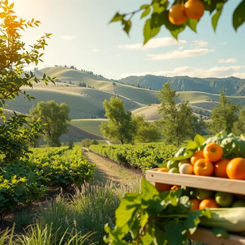 A vibrant orchard representing the connection between nature and traditional culinary practices.