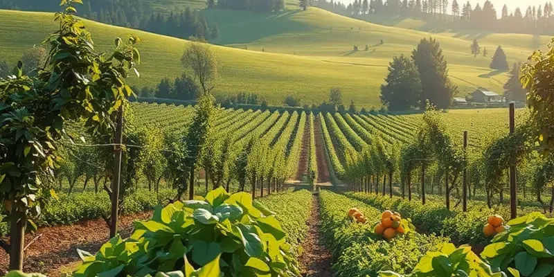 A beautiful nature scene showcasing vibrant organic produce in a sunlit field, representing the focus of the TLC diet.