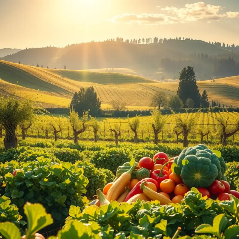 A serene landscape fostering healthy nutrition.