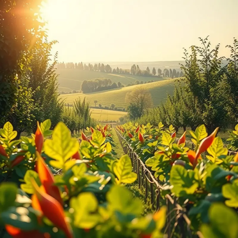 A vibrant field filled with fresh organic produce.