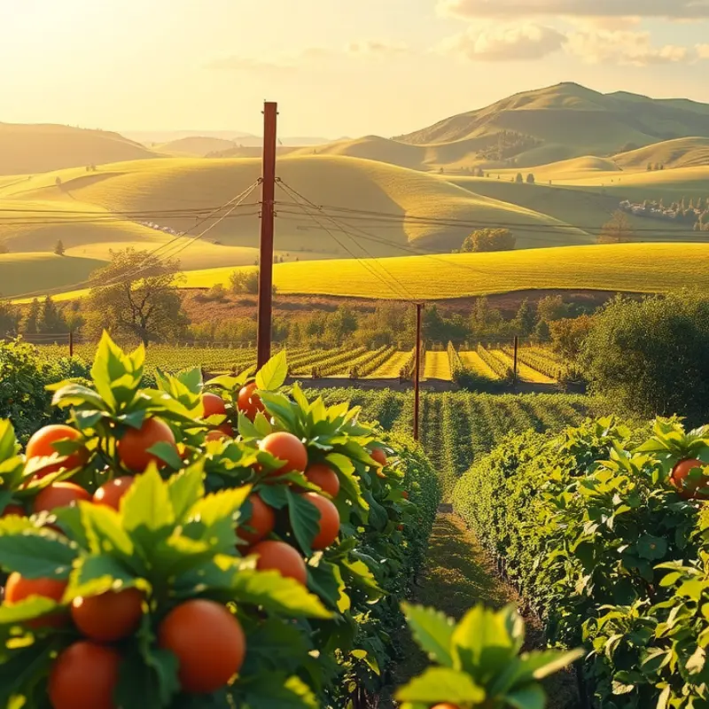 Vibrant organic produce in a sunlit orchard, showcasing the earth’s abundance.