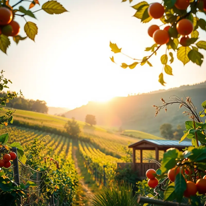 A sunlit field abundant with spices and herbs, symbolizing the journey of flavors across ancient trade routes.